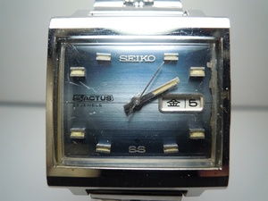 セイコー ファイブ アクタス SS SEIKO 5 ACTUS SS 23 JEWELS AUTOMATIC 自動巻き 変わりケース 淡いブルー系グラデ 文字盤 メンズ USED