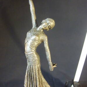 アールデコ★チパルス ダンサー・ ブロンズ彫刻像/大理石台/ D.H.Chiparus刻印有/青銅製/高３８㎝・重２．２kg/３・リアル・ドール銅像の画像1