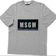 【M】MSGM エムエスジーエム/半袖Tシャツ/パネルロゴプリント/1000MM67/グレー_画像1