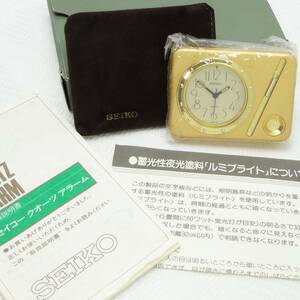 L40 SEIKO UP302G トラベルクロック セイコー 目覚まし時計 アラーム クォーツ ゴールド 箱付き 