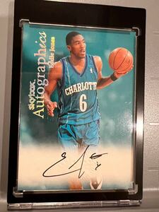 激レア直書 Auto 1999 Skybox Autographics Eddie Jones エディー・ジョーンズ 直筆 サイン NBA ホーネッツ ユニフォーム バスケ Hornets