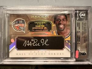 最高級版/75 Beckett 9 Mint HOF Auto 14 Immaculate Magic Johnson マジック・ジョンソン NBA サイン Panini バスケ レイカーズ Lakers 