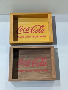  Coca Cola コカ・コーラ 木製 木箱 2点セット レトロ 雑貨 アンティーク ヴィンテージ 小物入れ 引き出し 当時物 古道具 希少 入手困難