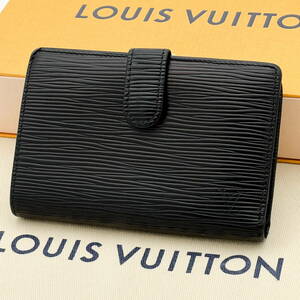 1円 スタート LOUIS VUITTON ルイヴィトン エピ ヴィエノワ 二つ折り がま口 財布 黒 M63242