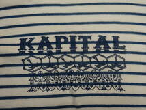 KAPITAL キャピタル★綿100％ 厚地 ボーダー柄 半袖Tシャツ 美品 サイズ4/LL 日本製_画像3