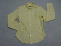 RALPH LAUREN ラルフローレン★ラインが綺麗 長袖 ボタンダウンシャツ 未使用 9/M 黄色_画像1