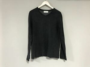 本物カルバンクラインCalvinKlein PLATINUMテンセルVネック長袖TシャツロンTメンズサーフアメカジミリタリーワークビジネススーツグレーM