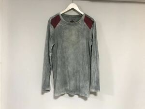 本物ディーゼルDIESELコットン後染め柄プリント長袖TシャツロンTメンズサーフアメカジミリタリーワークSグレー柄