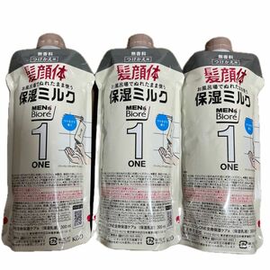 メンズビオレ ONE 全身保湿ミルク つけかえ 300ml（無香料）　3本