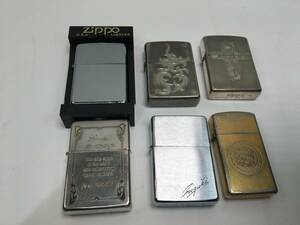 【パケ無料】Zippo ジッポー オイルライター トライバル クロス等 喫煙器具 現状品 まとめ売り 6個セット []