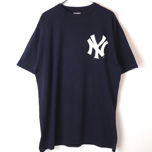 00s MAJESTIC MLB ニューヨークヤンキース 松井秀喜 プリント Tシャツ(メンズ XL)ネイビー マジェスティック 