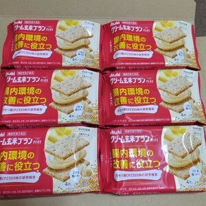 アサヒ　クリーム玄米ブランプラス　ごま＆塩バター　機能性表示食品　72g（2枚×2個包装）×6袋
