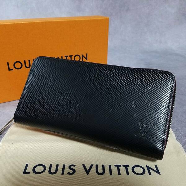 【美品　新型】　LOUIS VUITTON　ルイヴィトン　レザー　エピ　ノワール　ジッピーウォレット　ラウンドファスナー長財布　M64838　保存箱