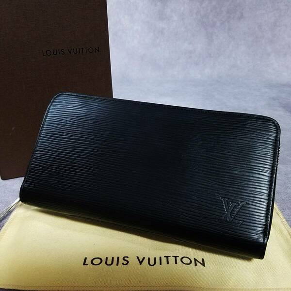 【美品】 LOUIS VUITTON　ルイヴィトン　正規品　エピ　ジッピーウォレット　ノワール　ラウンドファスナー長財布　保存箱　M60072