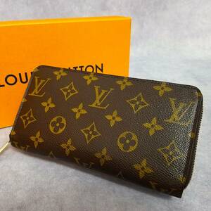 【美品　クリーニング済】 LOUIS VUITTON　ルイヴィトン　モノグラム　レザー　ジッピー ウォレット　ラウンドファスナー長財布　M60017