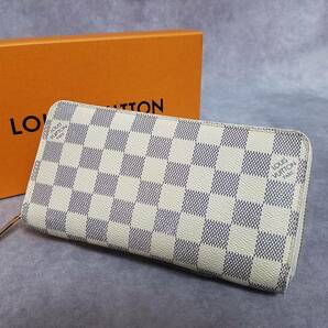 【良好　クリーニング済】 LOUIS VUITTON　ルイヴィトン　ダミエ　アズール　ジッピーウォレット　ラウンドファスナー長財布　0097　N60019