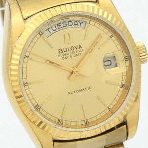 ▼訳あり 1円 BULOVA ブローバ スーパーセビル デイデイト 自動巻 動作品 KN0404T （PP 25）