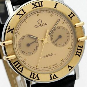 * superior article 1 jpy OMEGA Omega Constellation day date YG bezel QZ operation goods KA0547T(PP 80)