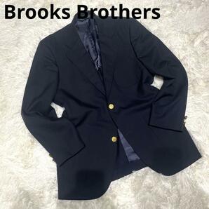 美品 Brooks Brothers ブルックスブラザーズ 紺ブレ テーラードジャケット 金ボタン 背抜き L 段返し 3B