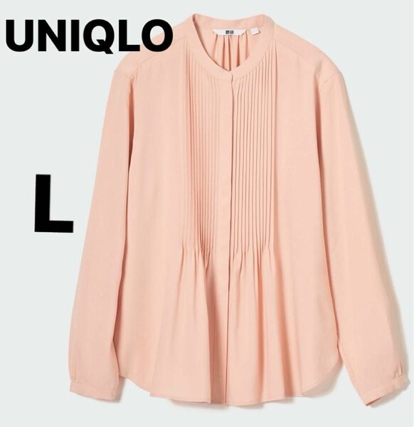 UNIQLO ユニクロ　レーヨンピンタックブラウス　オレンジ フレアブラウス