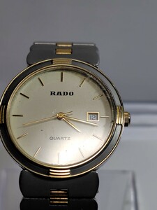 RADO　QZ　ラドー　デイト　クオーツ　メンズ腕時計　純正ブレス　稼働品　B5006