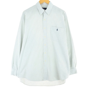 古着 ラルフローレン Ralph Lauren BIG SHIRT 長袖 ボタンダウンストライプシャツ メンズL /eaa446526