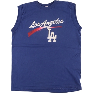 古着 80年代 チャンピオン Champion MLB LOS ANGELES ANGELS トリコタグノースリーブTシャツ USA製 メンズXL ヴィンテージ /eaa442276