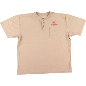 古着 カーハート Carhartt ヘンリーネック 半袖 ワンポイントロゴポケットTシャツ メンズXL /eaa446606