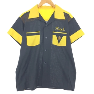 古着 70~80年代 オープンカラー ボウリングシャツ メンズL ヴィンテージ /eaa446596