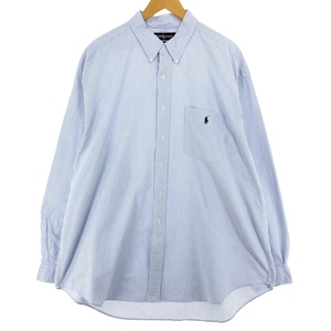 古着 ラルフローレン Ralph Lauren BIG SHIRT 長袖 ボタンダウンストライプシャツ メンズXXL /eaa442694