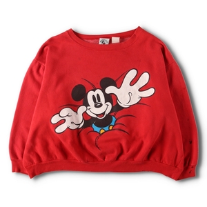 古着 90年代 MICKEY and CO. ミッキーマウス 青パン キャラクタースウェットシャツ トレーナー メンズM ヴィンテージ /evb005509