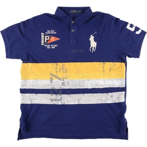 古着 ラルフローレン Ralph Lauren POLO RALPH LAUREN CUSTOM FIT ビッグポニー 半袖 ラガーシャツ メンズXXL /eaa444532