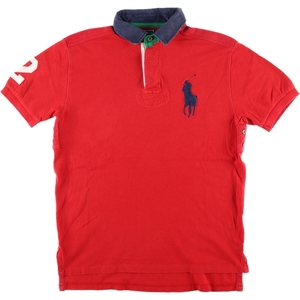  б/у одежда 90 годы Ralph Lauren Ralph Lauren POLO by Ralph Lauren большой po колено короткий рукав Rugger рубашка мужской M Vintage /eaa444529