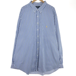 古着 ビッグサイズ ラルフローレン Ralph Lauren CLASSIC FIT 長袖 ボタンダウンストライプシャツ メンズXXXXL /eaa446976