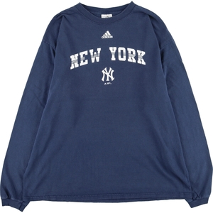 古着 アディダス adidas MLB NEW YORK YANKEES ニューヨークヤンキース ロングTシャツ ロンT メンズXL /eaa438109