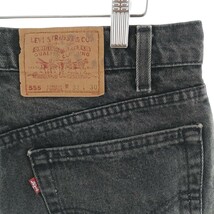 古着 90年代 リーバイス Levi's 555 RELAXED FIT STRAIGHT LEG ブラックデニム テーパードデニムパンツ USA製 メンズw33 /eaa400583_画像3