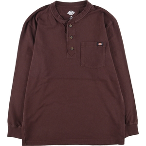 古着 ディッキーズ Dickies ヘンリーネック 無地ポケットロングTシャツ ロンT メンズM /eaa438103