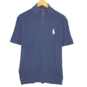 古着 ラルフローレン POLO RALPH LAUREN ビッグポニー ハイネック ハーフジップ 半袖 ワンポイントロゴTシャツ メンズM /eaa442441