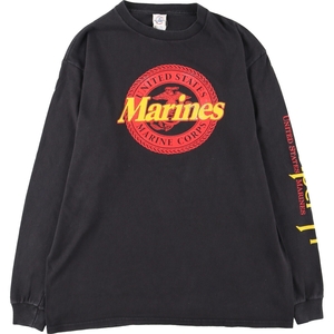 古着 デルタ DELTA USMC アメリカ海兵隊 ロングTシャツ ロンT メンズL /eaa438599