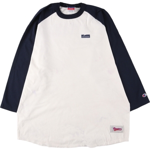 古着 00年代 チャンピオン Champion AUTHENTIC ATHLETIC APPAREL バックプリント 七分袖 ラグランTシャツ メンズXXL /eaa443051