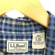 古着 エルエルビーン L.L.Bean シアサッカー 半袖 コットン チェックシャツ メンズXL /eaa443062_画像3