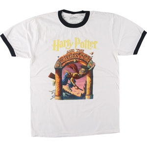 古着 HARRY POTTER ハリーポッター リンガーTシャツ プリントTシャツ メンズM /eaa445572