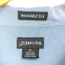 古着 ST.JOHN'S BAY ツートンカラー 半袖 オープンカラー シルクシャツ メンズXL /eaa443094_画像3