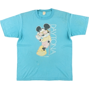 古着 80年代 VELVA SHEEN MICKEY MOUSE ミッキーマウス キャラクタープリントTシャツ USA製 メンズL ヴィンテージ /eaa442934