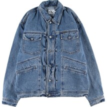 古着 90年代 カルバンクライン Calvin klein JEANS デニムジャケット Gジャン USA製 メンズL ヴィンテージ /eaa443075_画像1