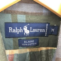 古着 ラルフローレン Ralph Lauren BLAKE 半袖 ボタンダウン チェックシャツ メンズM /eaa443769_画像3