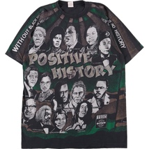 古着 90年代 KACY POSITIVE HISTORY 両面プリント 偉人Tシャツ USA製 メンズL ヴィンテージ /evb002139_画像2