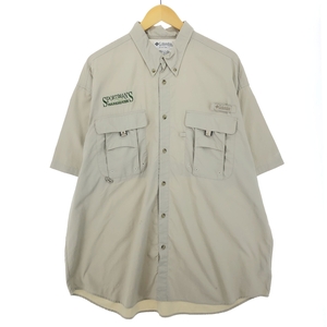 古着 コロンビア Columbia PFG ボタンダウン 半袖 フィッシングシャツ メンズXL /eaa447510