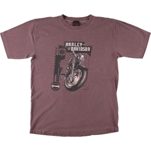 古着 90年代 ハーレーダビッドソン Harley-Davidson 後染め モーターサイクル バイクTシャツ USA製 メンズL ヴィンテージ /eaa448992