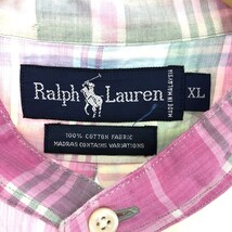 古着 ラルフローレン Ralph Lauren スタンドカラー 半袖 チェックシャツ メンズXL /eaa448830_画像3